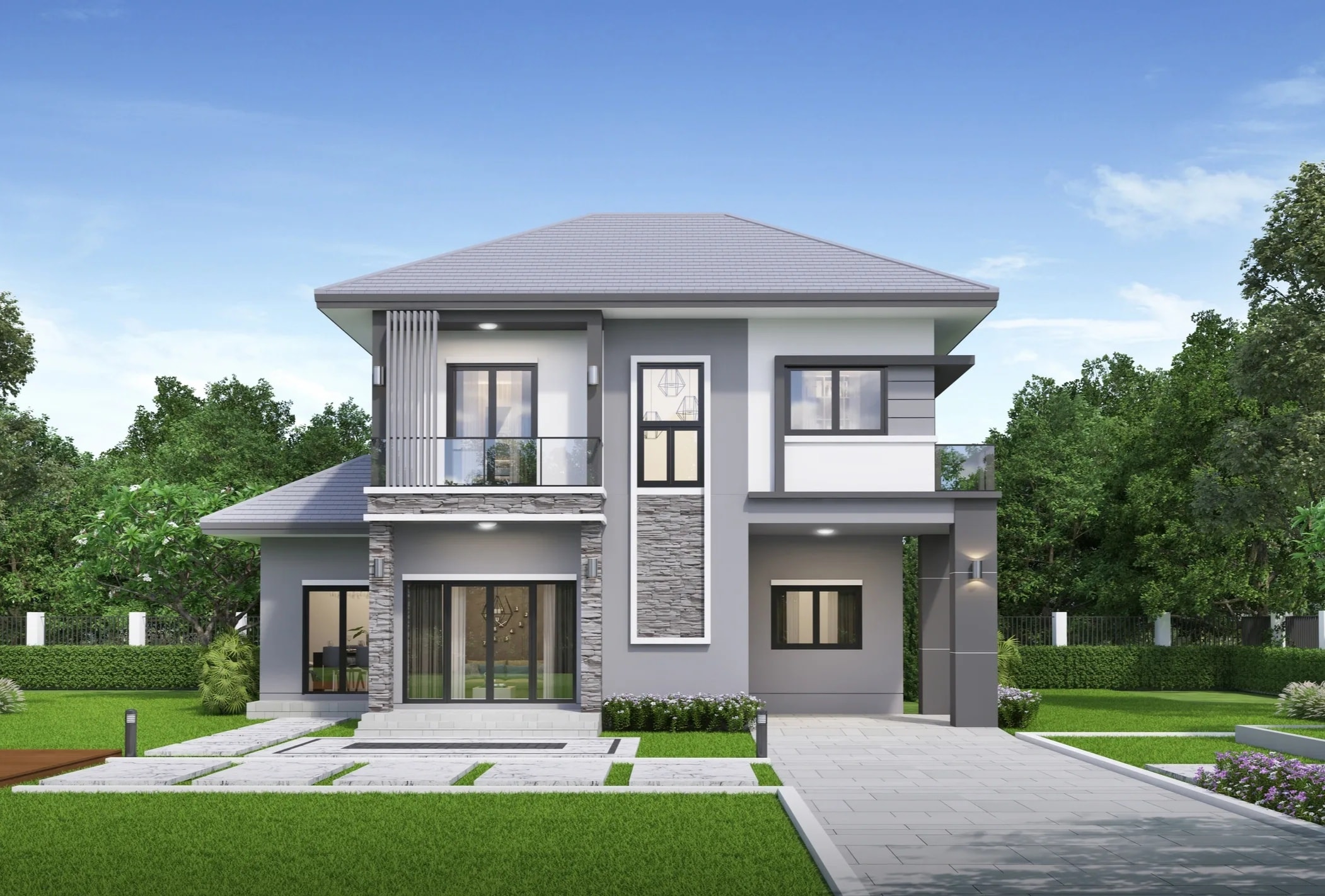 Exterior Repaint — Modern Grey
