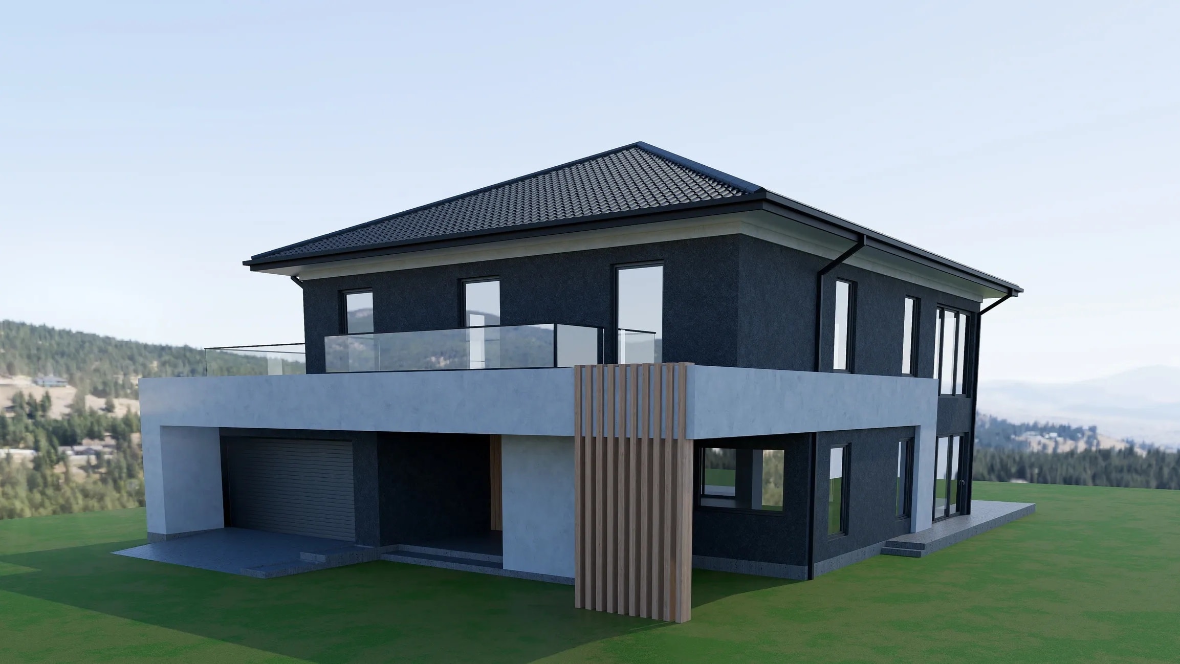 Residential Exterior — Blue Scheme
